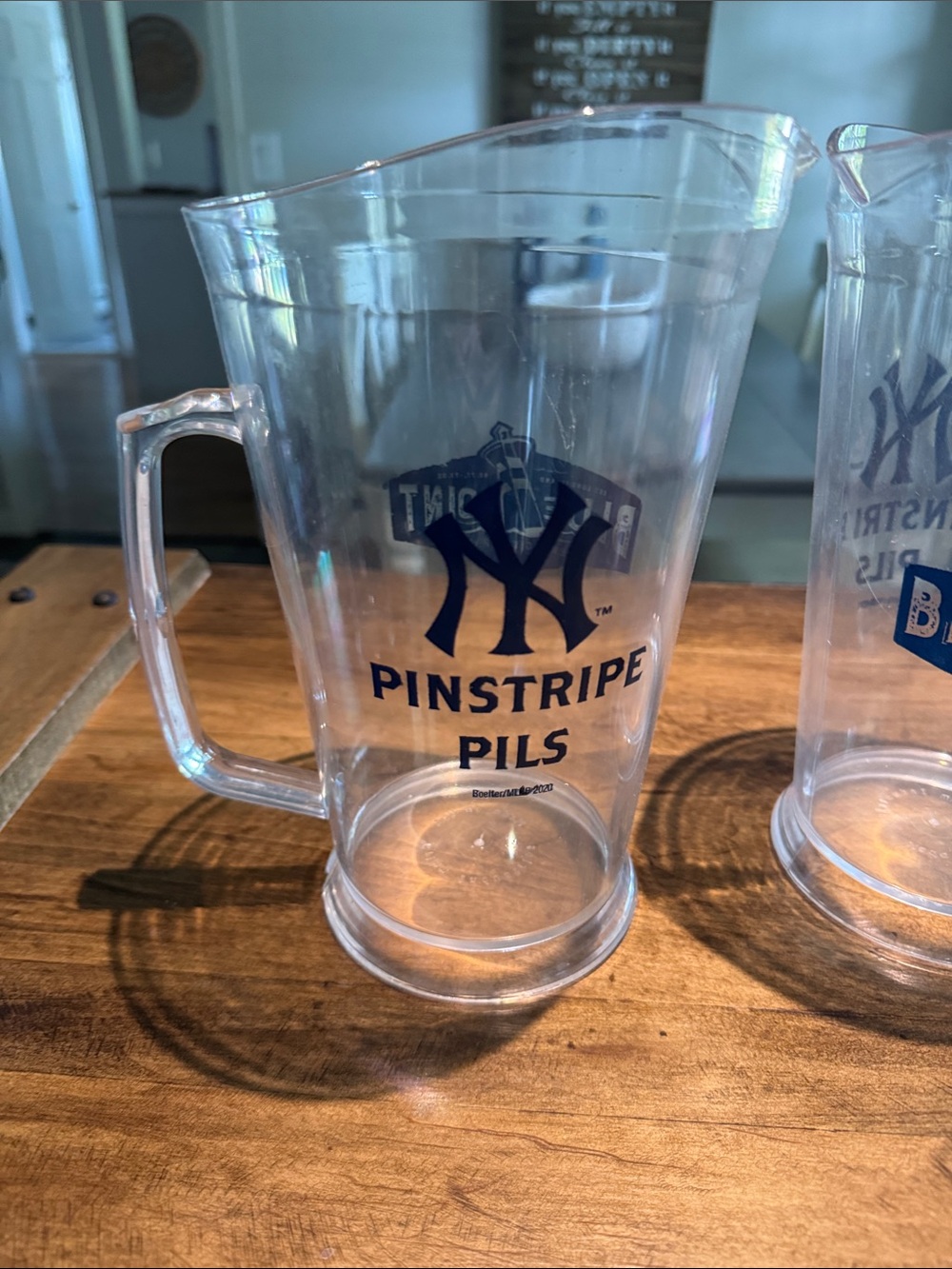 PLASTIC NY YANKEES BEER PITCHERS by BLUE POINT BREWING